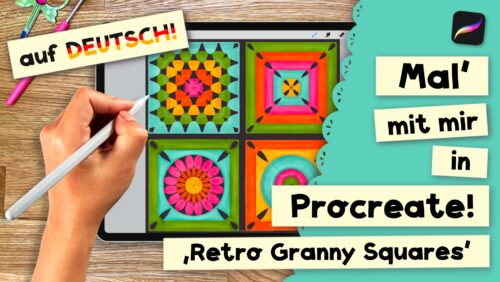 Mal mit mir in Procreate - Retro Granny Squares Kurs Bild Deutsch