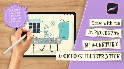 Draw with me in Procreate: Mid-Century Cookbook Illustration Class Thumbnail
